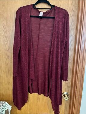Women's Open-Front Cardigan Sweater - Burgundy